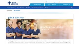 Jobs & Education | Richmond, VA | Bon Secours Health System