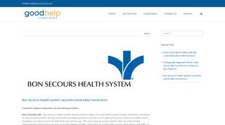 Good Help Connections – Bon Secours Health System Launches ...