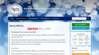 Xpress Bill Pay | Bona Vista Water Improvement District