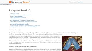 Background Burner FAQ - Bonanza