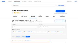 Working at BOND INTERNATIONAL: Employee Reviews | Indeed.co.uk