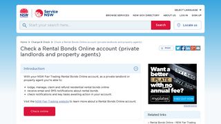 Check a Rental Bonds Online account (private ... - Service NSW