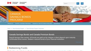 Redeeming Funds - Canada Savings Bonds