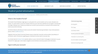 Student portal information | Bond University