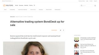 Alternative trading system BondDesk up for sale | Reuters