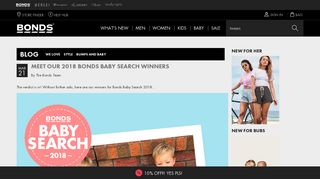 Bonds Baby Search 2018, Tag - Blog