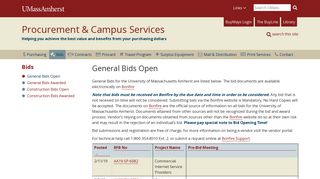 General Bids Open | Procurement & Campus Services | UMass ...