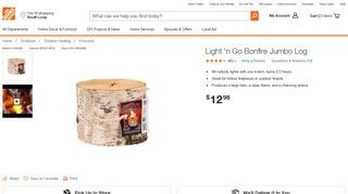 Light 'n Go Bonfire Jumbo Log-506460 - The Home Depot