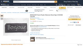 Amazon.com: BONJOUR French Rustic Welcome Wood Sign ...
