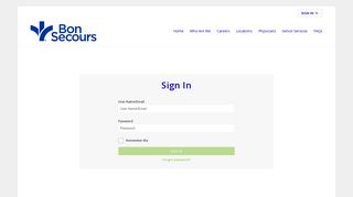 Log-in To Your Profile - Bon Secours Careers