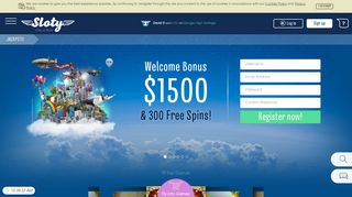 Sloty Online Casino - $300 Bonus & 300 Free Spins