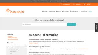 Account information | bonusprint