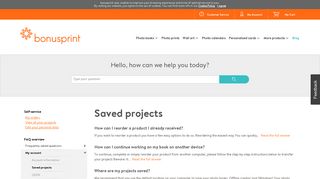 Saved projects | bonusprint