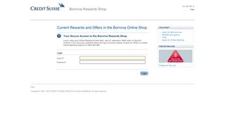 Credit Suisse - Bonviva Rewards Shop - Current Rewards and Offers ...