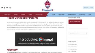 Bonzi Team Set Up - Colorado Rapids Youth Soccer Club