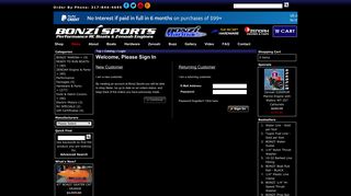 login page - Bonzi Sports