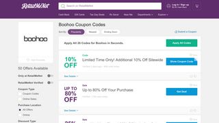 15% Off Boohoo Discount Codes: Promo Codes - RetailMeNot