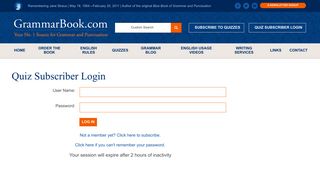 Quiz Subscriber Login - The Blue Book of Grammar and Punctuation