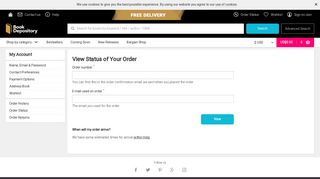 Track your order online at Book Depository