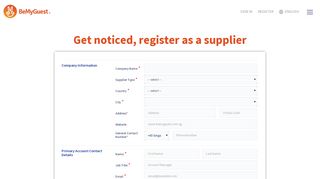 Become a supplier - BeMyGuest