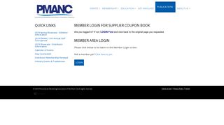 Member Login for Supplier Coupon Book - pmanc