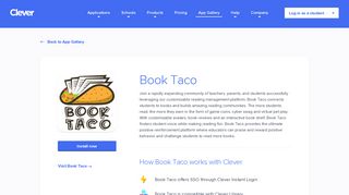 Book Taco - Clever application gallery | Clever