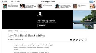 Love That Book? Then Set It Free - The New York Times