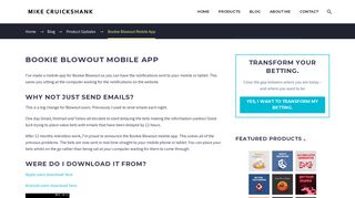 Bookie Blowout Mobile App - Product Updates | Mike Cruickshank