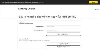 Log in to make a booking or apply for membership - Medway ...