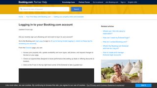 Logging in to your Booking.com account – Partner Help – Booking.com