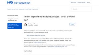 I can't login on my extranet access. What should I do? – Customer ...
