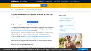 What's the Booking.com Extranet and how do I log on? – Partner Help ...