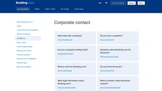 Corporate contact - Booking.com