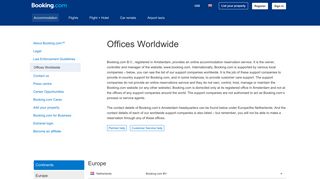Booking.com: Offices Worldwide.