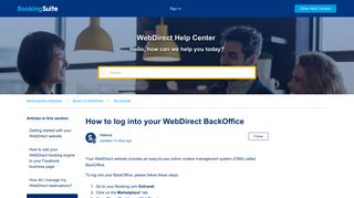 How to log into your WebDirect BackOffice - Booking.com