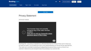 Booking.com: Privacy & Cookie Statement.