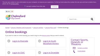 Online bookings - Chelmsford City Council