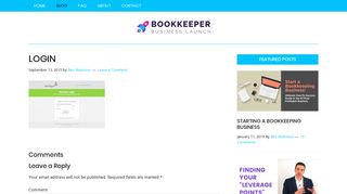 Login - Bookkeeper Business Launch