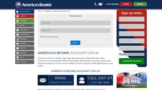 Bookmaker - Sportsbook Account Log In - AmericasBookie.com