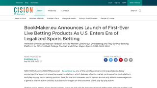 BookMaker.eu Announces Launch of First-Ever Live Betting Products ...