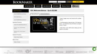 Get 15% Welcome Bonus up to $2500, Bookmaker Sportsbook ...