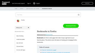 Bookmarks in Firefox | Firefox Help - Mozilla Support