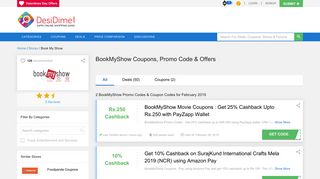 BookMyShow Coupons, Promo Code & Offers | Upto 100% OFF - Jan ...