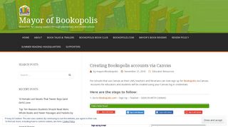 Creating Bookopolis accounts via Canvas | Mayor of Bookopolis