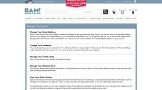 Manage Your Account : Booksamillion.com