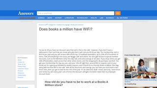 Does books a million have WiFi - Answers.com