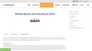 Skillsoft Books (formerly Books 24x7) - Lyrasis