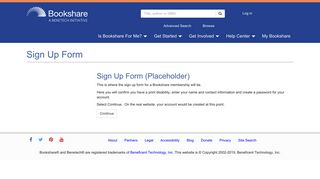 Sign Up Form | Bookshare