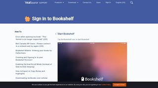 Sign in to Bookshelf – Bookshelf Support - VitalSource Support
