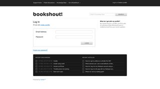 Log in / FAQs - BookShout! Support